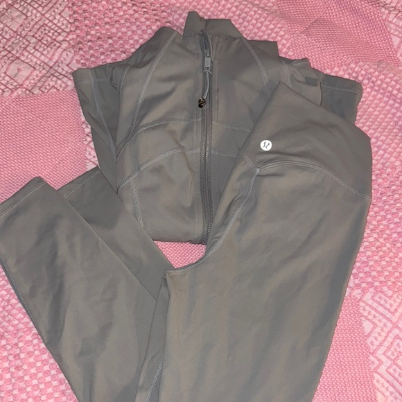 lululemon Gray define jacket with matching align leggings size